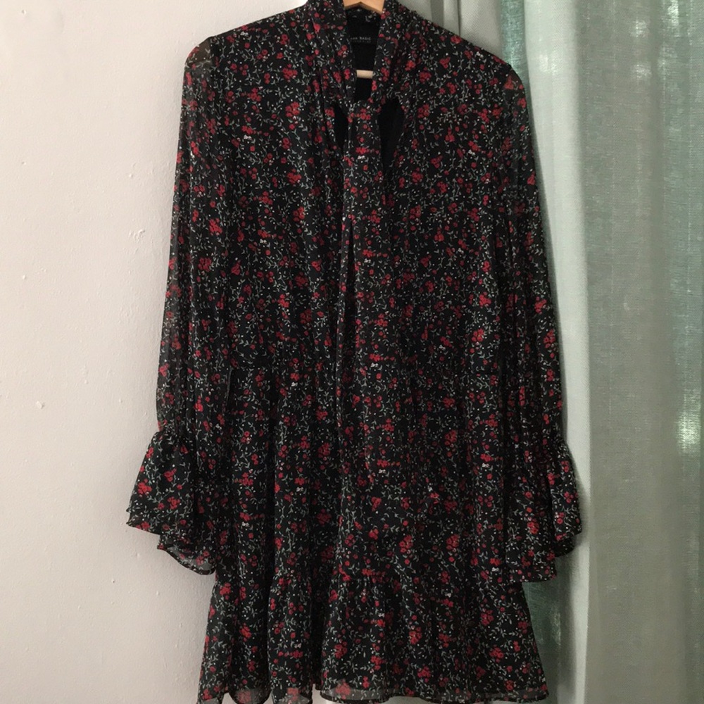 nwot zara bow tie mini dress